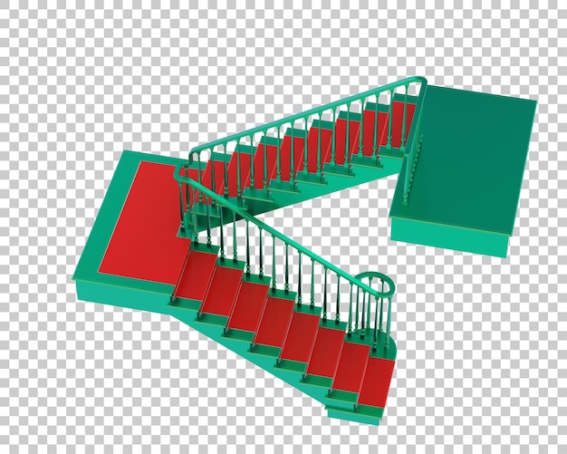 PSD illustration de rendu 3d d'un escalier isolé sur un fond transparent