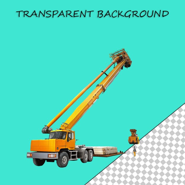 PSD illustration de rendu 3d d'une excavatrice sur fond transparent