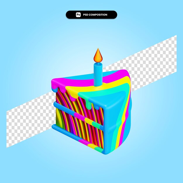 Illustration De Rendu 3d Gâteau Isolé