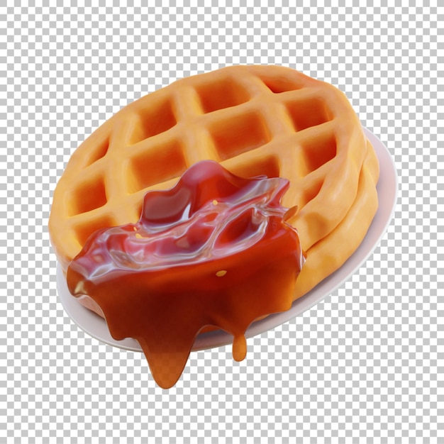 PSD illustration de rendu 3d gaufre douce isolée psd premium