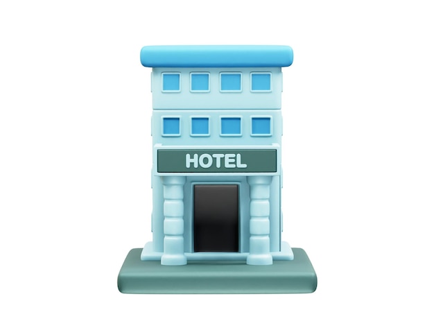 Illustration de rendu 3D de l'icône de l'hôtel