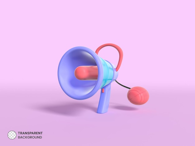 Illustration De Rendu 3d Icône Isolé Mégaphone