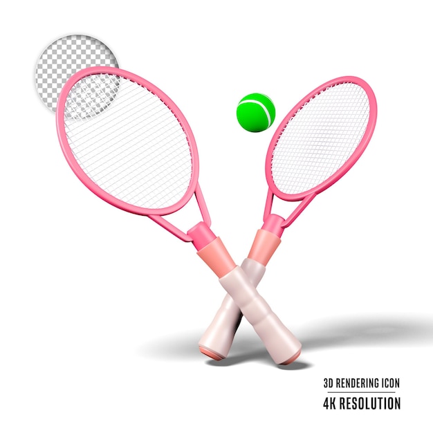 PSD illustration de rendu 3d icône isolé de tennis