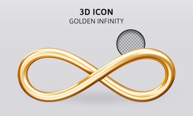 PSD illustration de rendu 3d infini doré