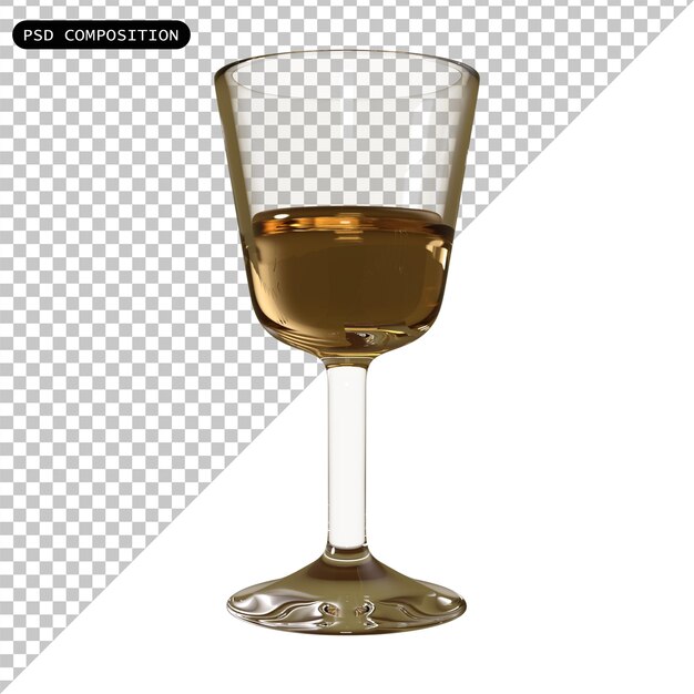 PSD illustration de rendu 3d isolée du verre de vin de psd