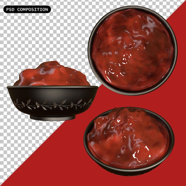 Illustration De Rendu 3d Isolée De La Sauce Aux Canneberges Psd