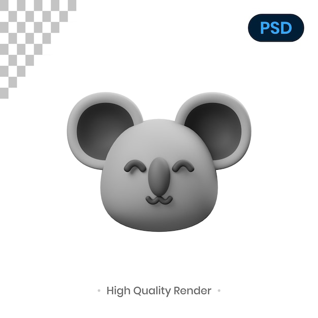 Illustration de rendu 3D Koala Premium Psd