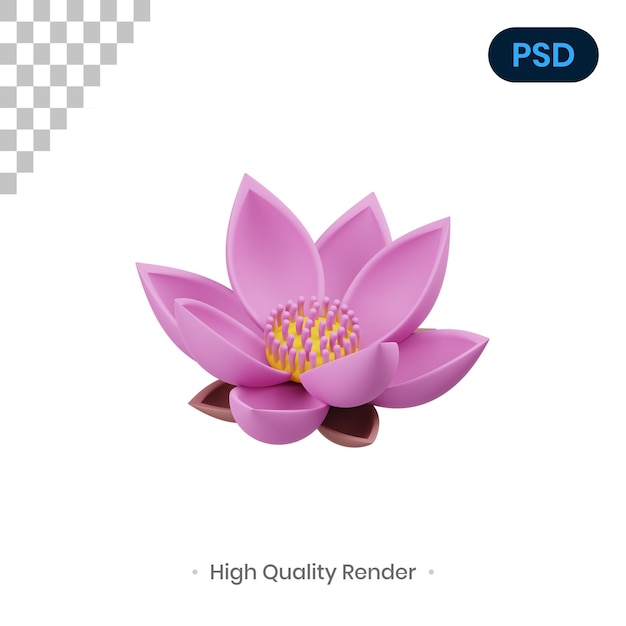 Illustration De Rendu 3d Lotus Psd Premium