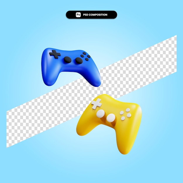 Illustration De Rendu 3d De La Manette De Jeu Isolée