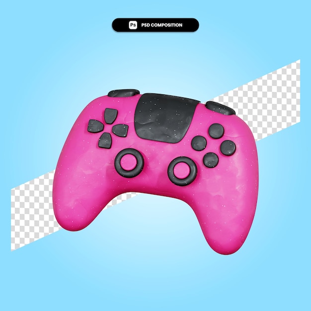 Illustration De Rendu 3d De La Manette De Jeu Isolée