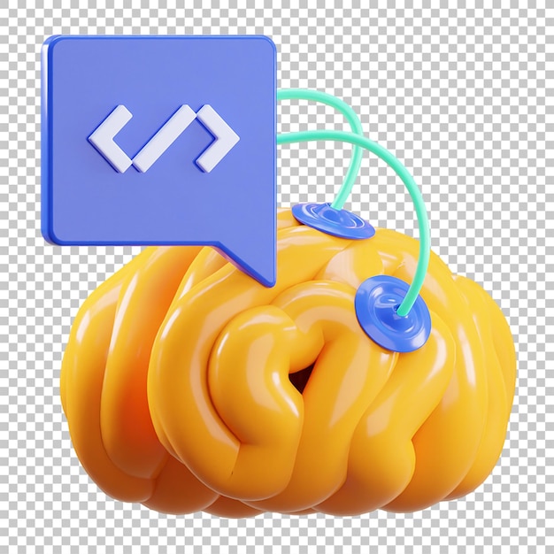 PSD illustration de rendu 3d de la manipulation de la programmation cérébrale psd premium isolé