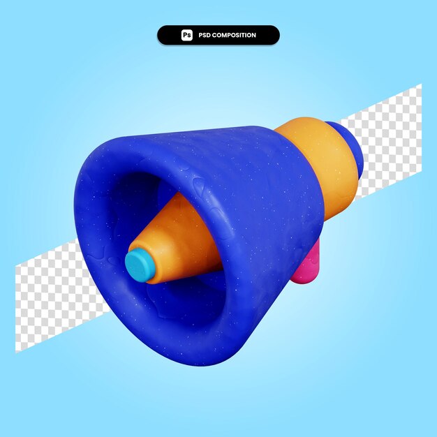 Illustration De Rendu 3d Mégaphone Isolé