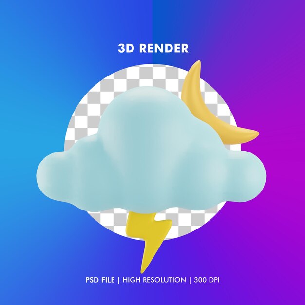 Illustration de rendu 3d météo isolée