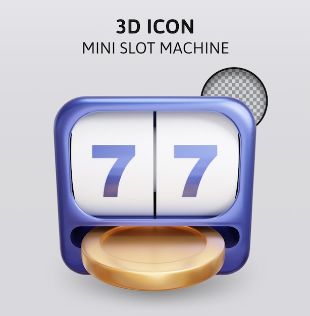 PSD illustration de rendu 3d mini machine à sous