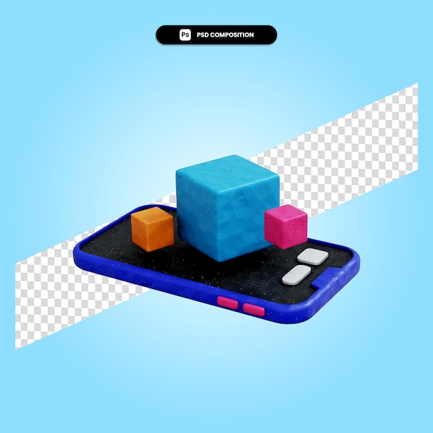 Illustration De Rendu 3d Mobile Fort Isolé