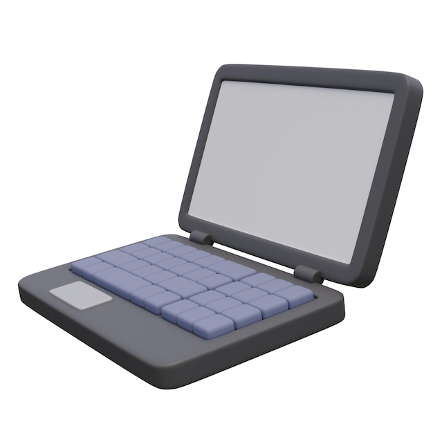 Illustration de rendu 3D d'un ordinateur portable Illustration du concept de la technologie pour la conception de sites Web ou d'applications