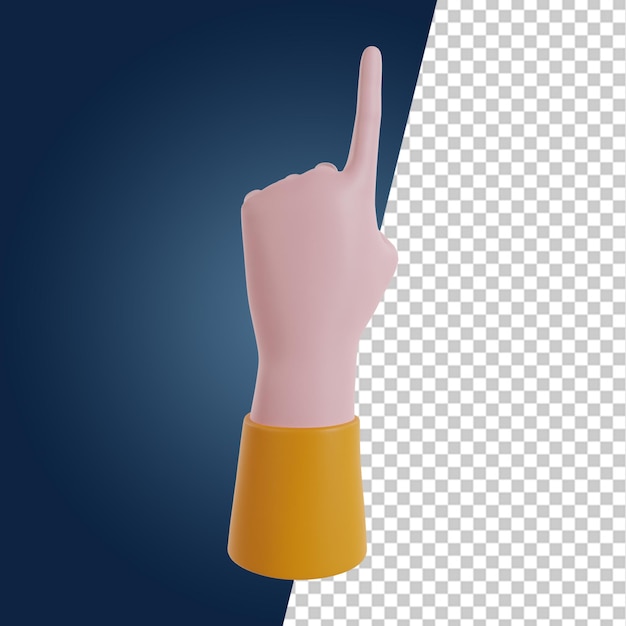 Illustration de rendu 3D par gestes de la main