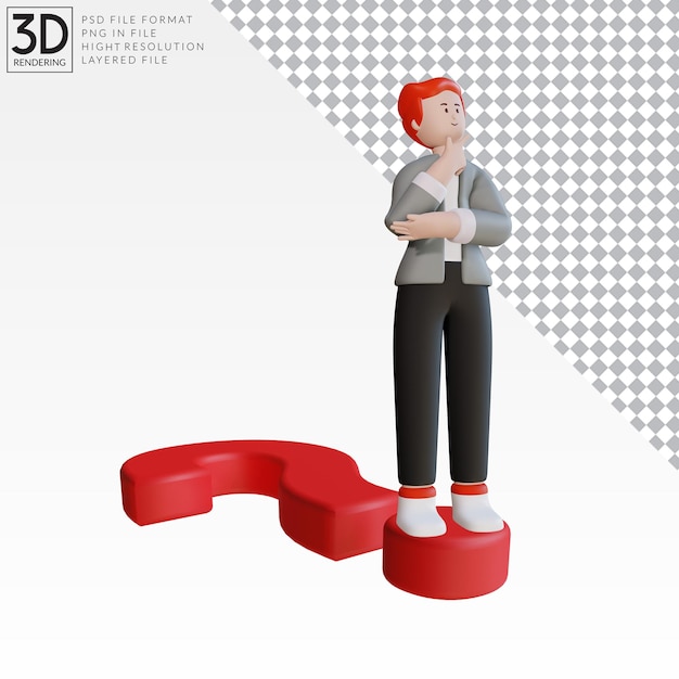 Illustration De Rendu 3d Pensant Pourquoi Idée