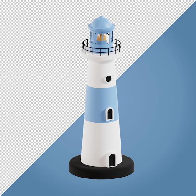 PSD illustration de rendu 3d phare bleu