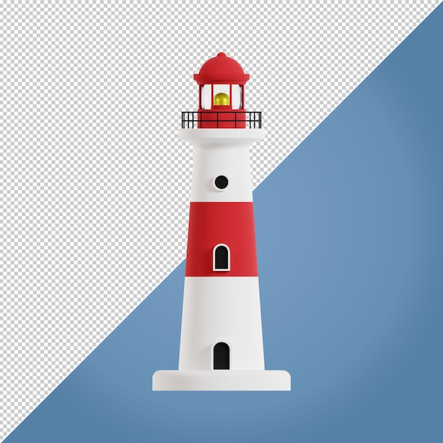 PSD illustration de rendu 3d phare rouge