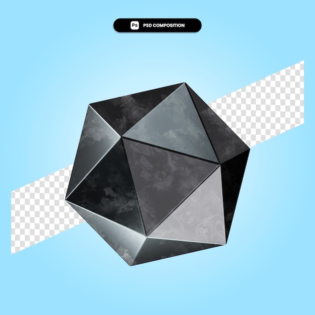 Illustration de rendu 3d platonique isolée