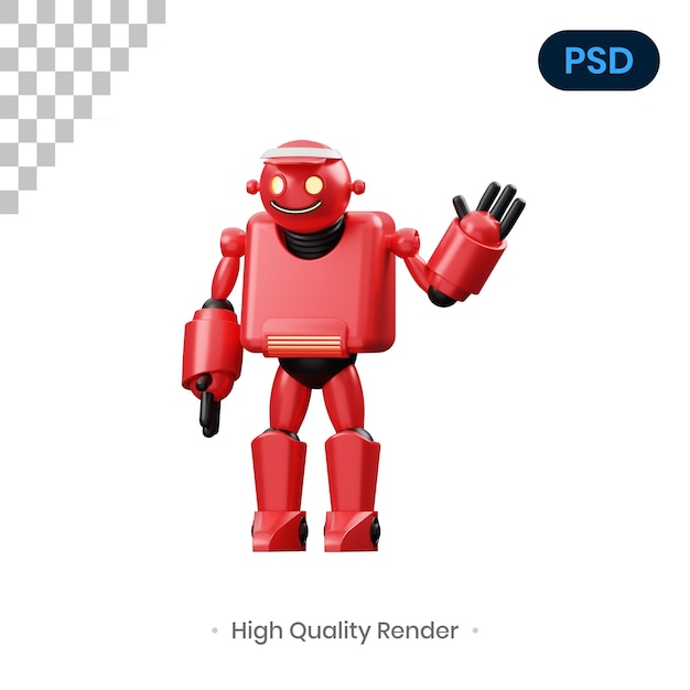 Illustration De Rendu 3D Robot VR Psd Premium
