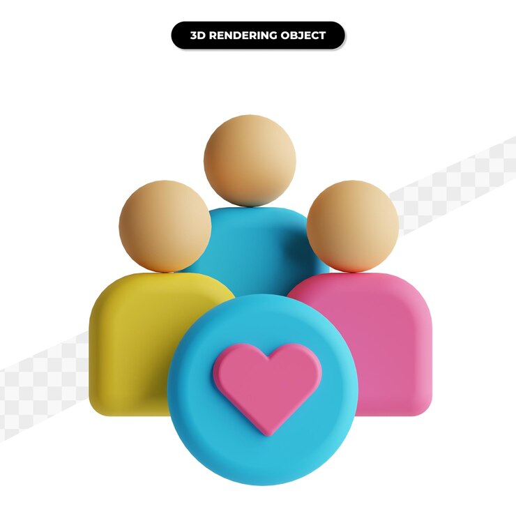 PSD illustration de rendu 3d de solidarité d'équipe