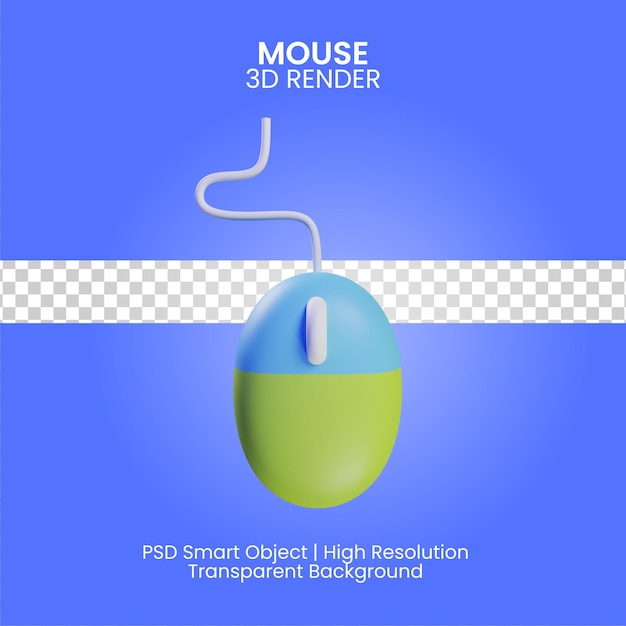 Illustration de rendu 3d de la souris isolée