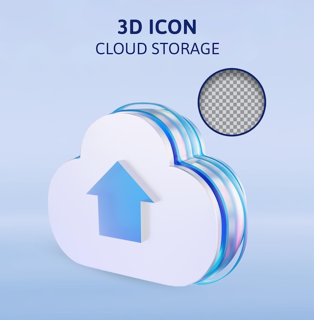 PSD illustration de rendu 3d de stockage en nuage