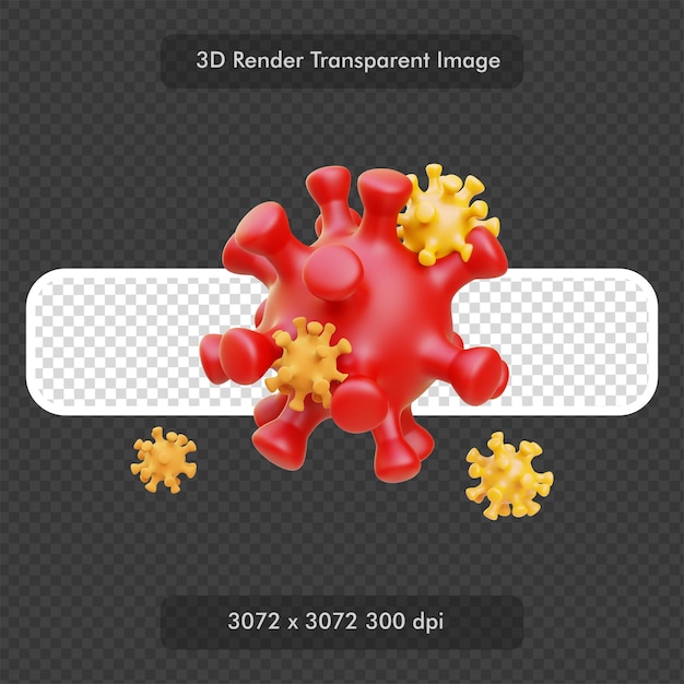 PSD illustration de rendu 3d de virus