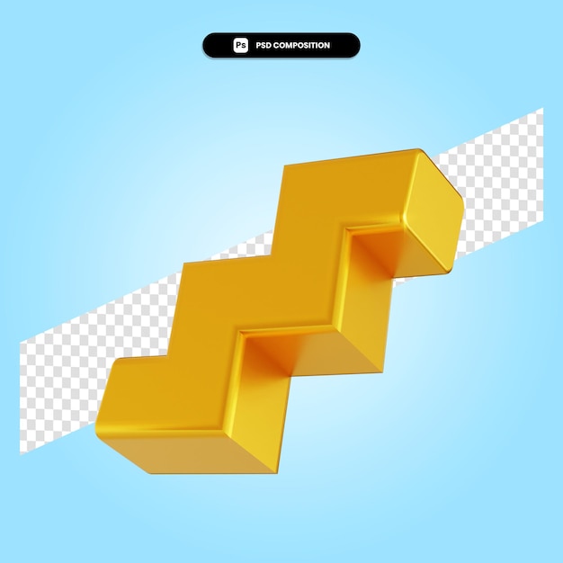 Illustration De Rendu 3d En Zigzag Isolé