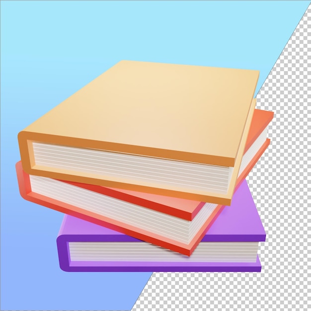 illustration de rendu d'icône de livres 3d