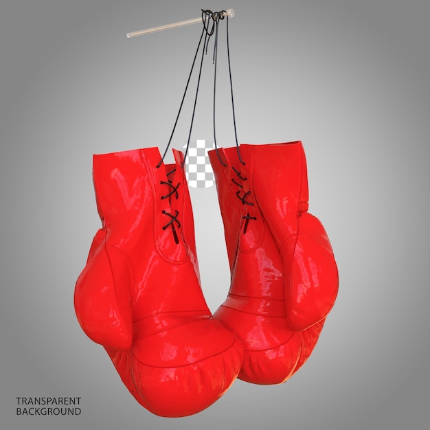 PSD l'illustration rendue en 3d isolée de boxing glove hang