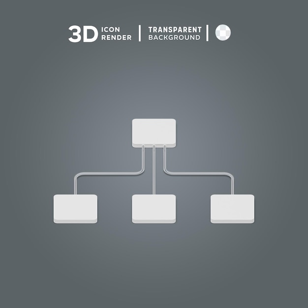PSD illustration réseau 3d rendu icône 3d coloré isolé