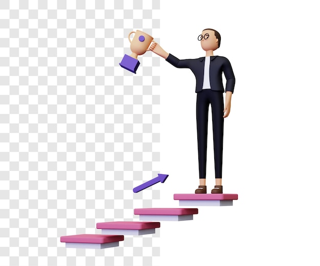 Illustration de réussite commerciale 3D