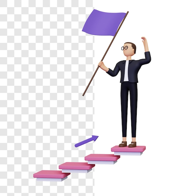 Illustration de réussite commerciale 3D
