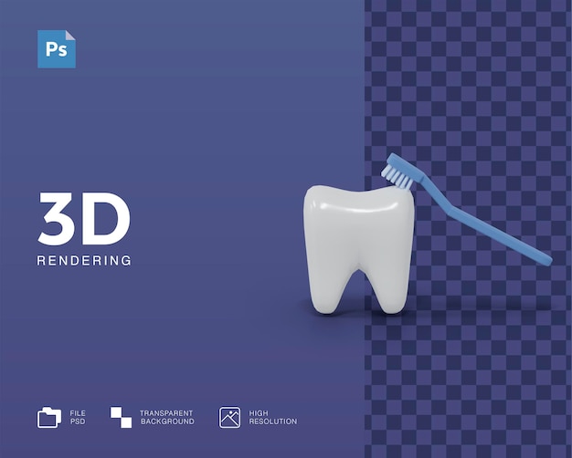 PSD illustration de la santé dentaire 3d