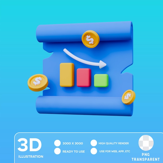 PSD illustration statistique en 3d du psd