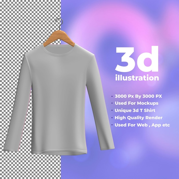 Illustration De T-shirt 3d Avec Un Rendu De Haute Qualité Pour La Maquette