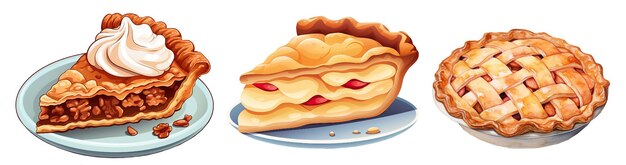 PSD illustration une tarte avec une pomme