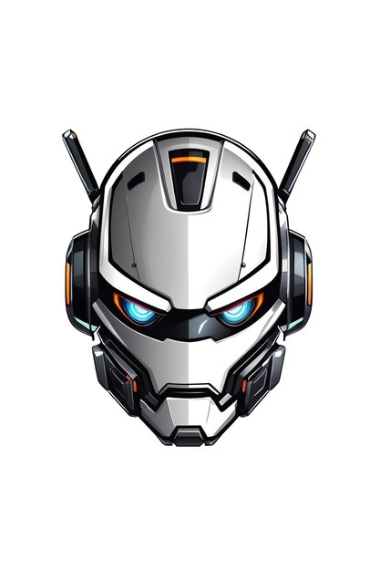 PSD illustration de la tête du robot avec des écouteurs sur un fond transparent