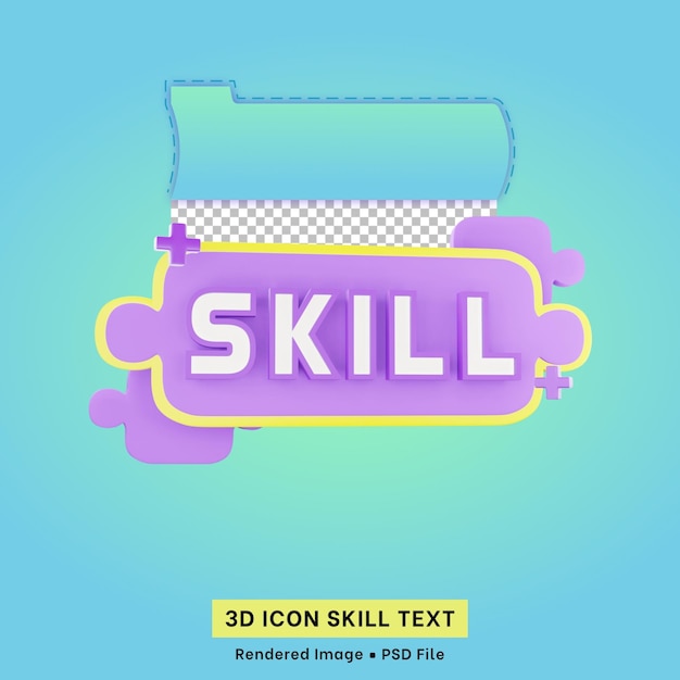 PSD illustration de texte de compétence 3d