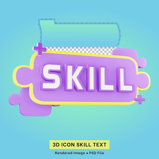 PSD illustration de texte de compétence 3d