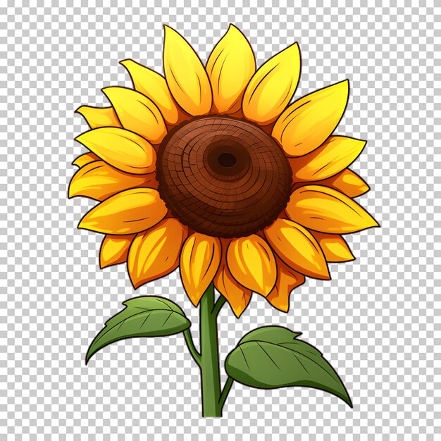 PSD illustration de tournesol sur fond transparent