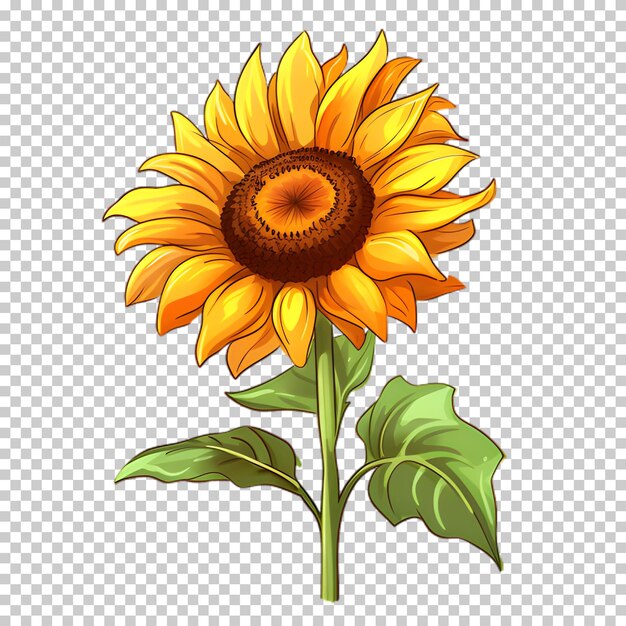 PSD illustration de tournesol sur fond transparent