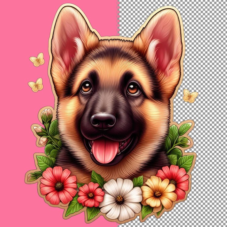 PSD illustration vectorielle adorable du chiot en png