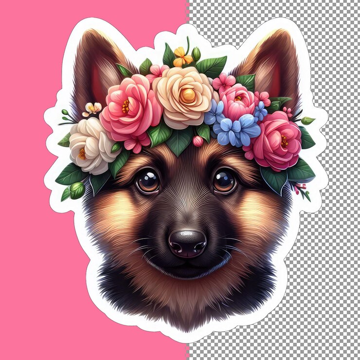 PSD illustration vectorielle adorable du chiot en png