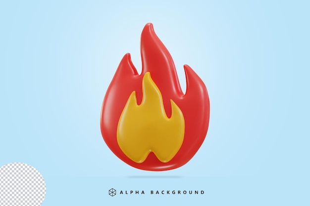 PSD illustration vectorielle de l'icône de feu en 3d