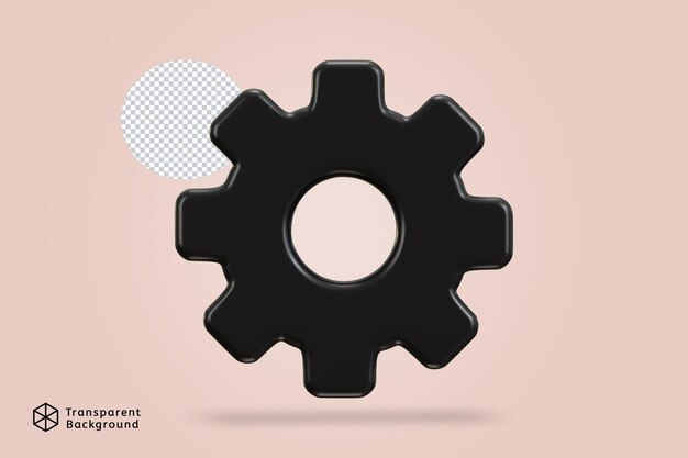 PSD illustration vectorielle de l'icône des réglages de l'engrenage 3d