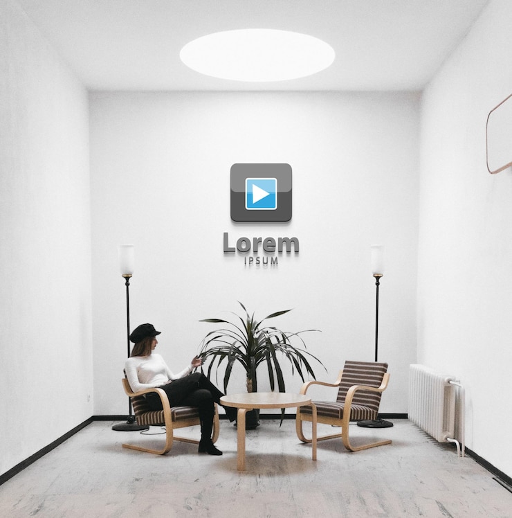 Illustration vectorielle de la maquette du logo du bureau moderne
